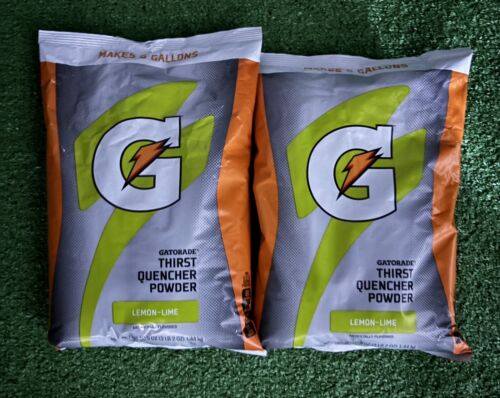 GATORADE POWDER MIX, LEMON LIME THIRST QUENCHER, 2 packs each makes 6 Gallon