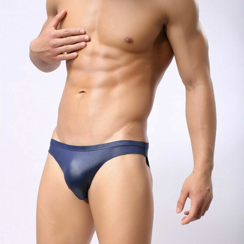 Herren Glänzend Slip Stretch Tanga Unterwäsche Boxer Mini Shorts Lack-Optik - Bild 8 von 8