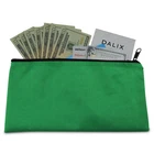 Deposit Bag Bank Pouch Zippered Safe Money Bag Organizer in GREEN