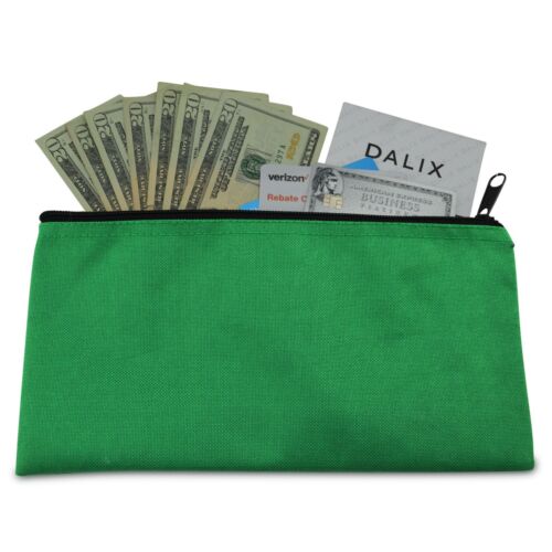 Deposit Bag Bank Pouch Zippered Safe Money Bag Organizer in GREEN - Picture 1 of 6