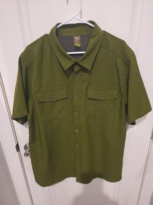 Alpine Design Button Green  Short Teck Series Sleeve Shirt