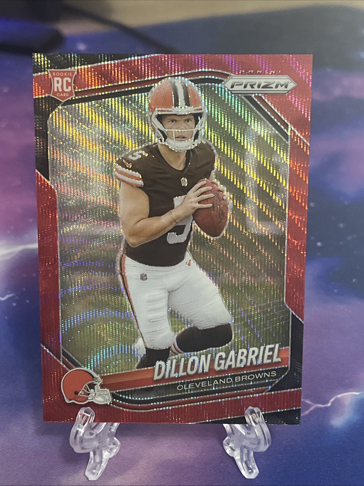 2025 Panini Prizm NFL Dillon Gabriel RC Red Wave /149 Browns #372