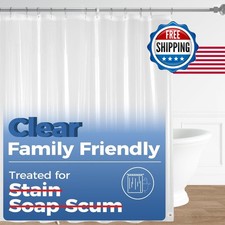 downluxe Shower Curtain Liner PEVA 72"x72" Clear 3 Pack with 3 Magnets