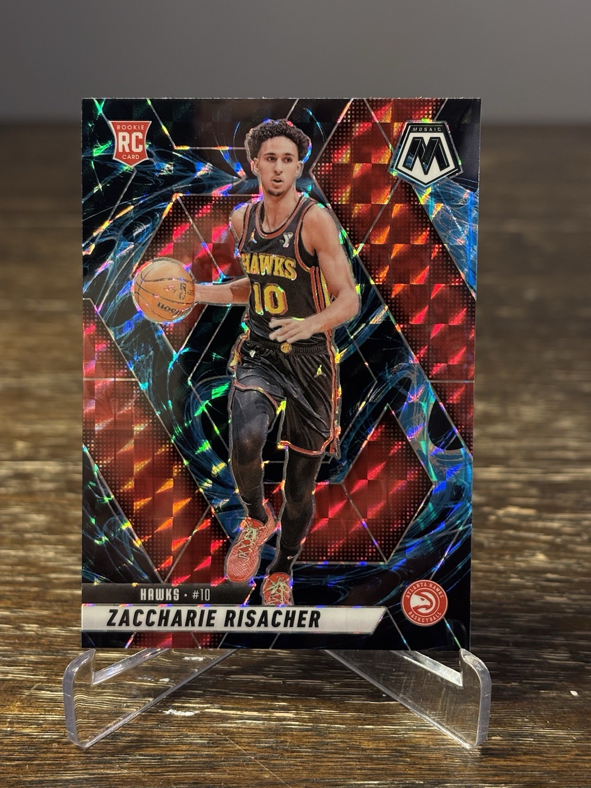 2024-25 Panini Mosaic - Zaccharie Risacher #213 Genesis Mosaic Prizm (RC)