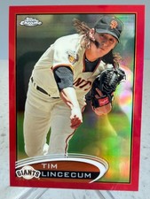 2012 Topps Chrome 'Red Refractor' Tim Lincecum #1 serial'd 22/25 'The Freak'