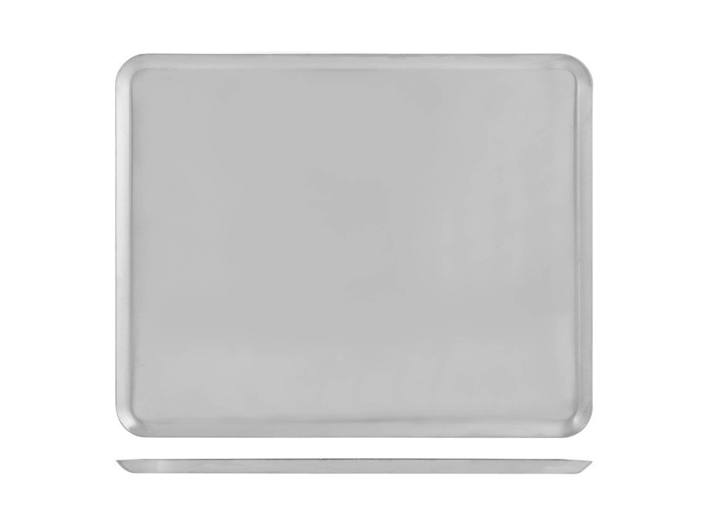Bandeja Inox Pastelería Rectangular Cm 31x24 Gris Home