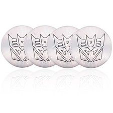4x Silver 56mm Transformers Decepticon Car Wheel Center Hub Cap Emblem Stickers