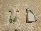 VINTAGE MCCOY MATCHING SET MULTI COLOR PARROT AND WALL POCKET POTTERY, EXCELLENT