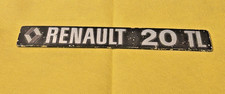 Renault 20 TL Vintage Metal Car Badge Emblem 240x35mm