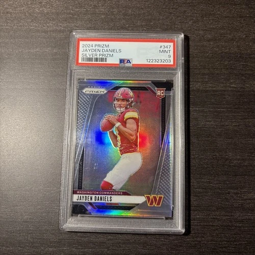2024 Panini Prizm Silver Jayden Daniels #347 PSA 9 Washington Commanders