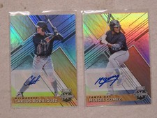 2019 Panini Elite Extra Edition Auto Moises Gomez #127 + Carlos Rodriguez #129
