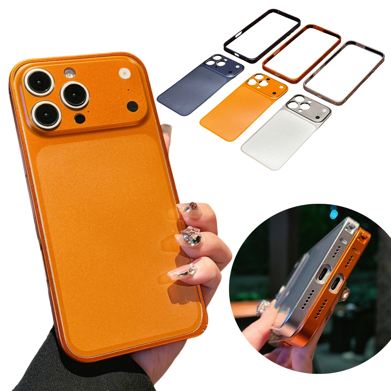 Metal Frame Case Back Cover For iPhone 16 15 14 13 Pro Max Turn To 17 ...