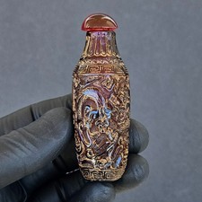 琥珀主要古董中国鼻烟壶| eBay