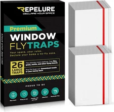 Fly Trap Indoor 26-Pack XL Sticky Fly Traps - Easy-to-Use Window Fly Trap wit...