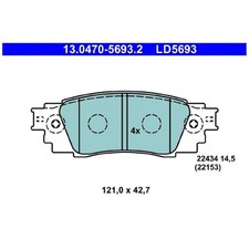 Satz Bremsbeläge Bremsklötze hinten für Toyota C-HR X1 Camry V7 Corolla | 242