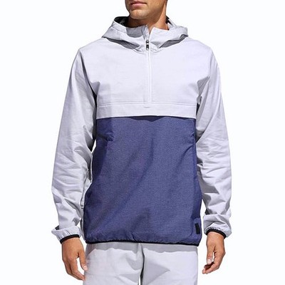 ADIDAS  Mens M Adicross Gray/Blue Anorak Golf/Casual Jacket Water-Resistant Hood