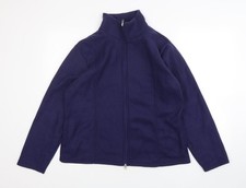 Blaues Sweatshirt Damen UK Gr&ouml;&szlig;e M Anne De Lancay durchgehender Rei&szlig;verschluss