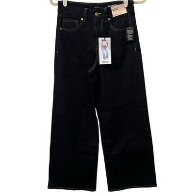 BCBGenerations Women's Wide Leg Trouser Jeans Dark Wash Stretch Size 5/27