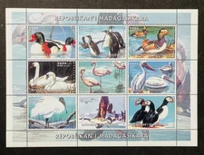 MADAGASCAR BIRDS STAMPS 2000 MNH BIRD WILDLIFE PENGUIN FLAMINGO SWAN PUFFIN