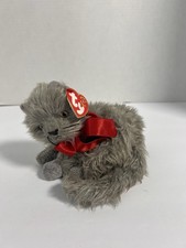 Vtg. Ty 2000 Beanie Baby "Beani" Gray Cat Plush