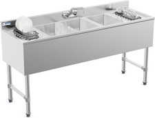 Commercial Sink with Double Drainboards for School Cafeteria and Restaurant