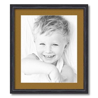ArtToFrames Matted 19x22 Black Picture Frame with 2'' Mat, 15x18 Opening 4083