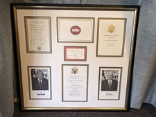 trump inauguration 2017 - memorabilia frame - invitation, Christmas card, photos