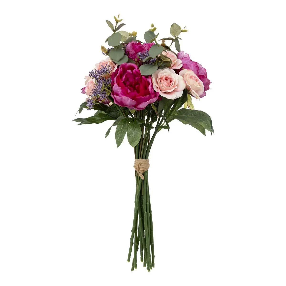 Bouquet de fleurs artificielles composé 53cm multicolore sans entretien pour personnes allergiques