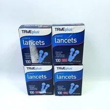 TRUEplus Twist Top 28 Gauge 400 STERILE Tip Lancets - 4 Boxes of 100