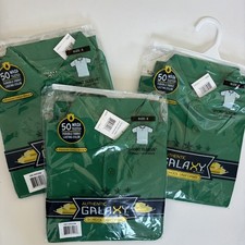2 Galaxy unisex School Uniform Short Sleeve Polos - Green - Sz 6