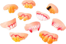 Fake Teeth Costume Accessory for Halloween Party Decoration - 10Pcs