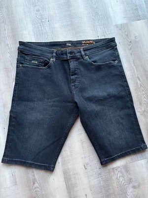 Boss Herren Jeans kurz, Delaware blau, super Stretch, Slim Fit Gr. 33, neu+Etik.
