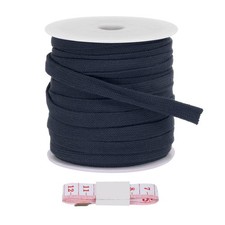 Flat Drawstring Cord 12mm x 22 Yd Replacement Flat Rope with Ruler Navy Blue