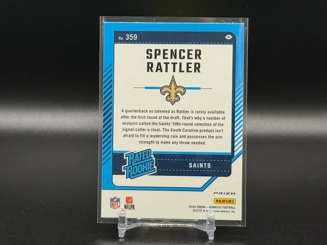 🔥 2024 Panini Donruss Spencer Rattler - Optic Preview Rated Rookie #359 RC Pink - Image 2 of 2