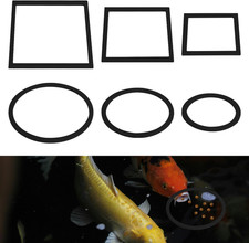 PEUTIER 6Pcs Fish Feeding Rings, Aquarium Floating Plant Rings, round Square F
