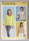 6455 BUTTERICK - Loose TOP w Sleeve Variations - Sz L/XL/XXL