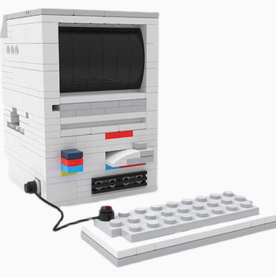 Building block set desktop computer old-fashioned computer toy model