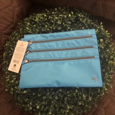 Lug Life Kickline Triple Zip Storage Pouch Sky Neon with Zipper Closure
