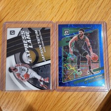 2021-22 Panini Donruss Optic Jayson Tatum #25 Blue Velocity Prizm + Express Lane