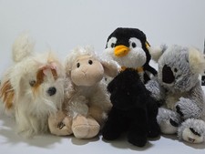 Lot 5 Mini Webkinz No Codes Black Poodle, Penguin, Lamb-Sheep, Koala, Fuzzy Dog