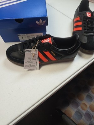 adidas Men's Samba OG Size US 7 Black With Orange Stripes