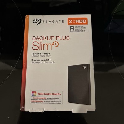 Seagate 2TB Backup Plus Slim Portable External Hard Drive USB 3.0, Black, STHN20