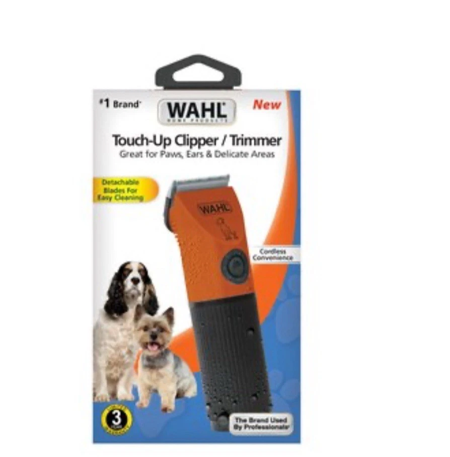 Wahl Touch Up Battery Powered Pet Dog Clipper-Trimmer, Orange/Black