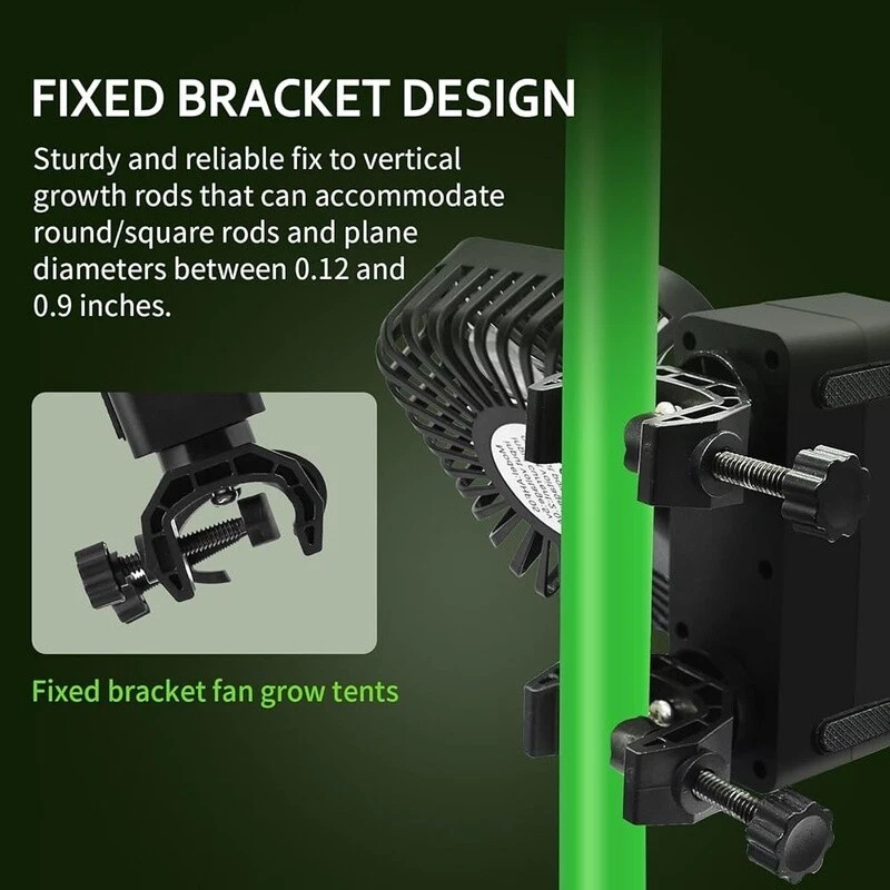 Paquete de 2 ventiladores de tienda de cultivo de 4" con medidor de temperatura y humedad ventilador automático de control de oscilación Foto 4 de 4