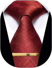Men's Neckties Striped Tie and Plaid Neckties for Men Woven Silk Tie Gold Tie Cl