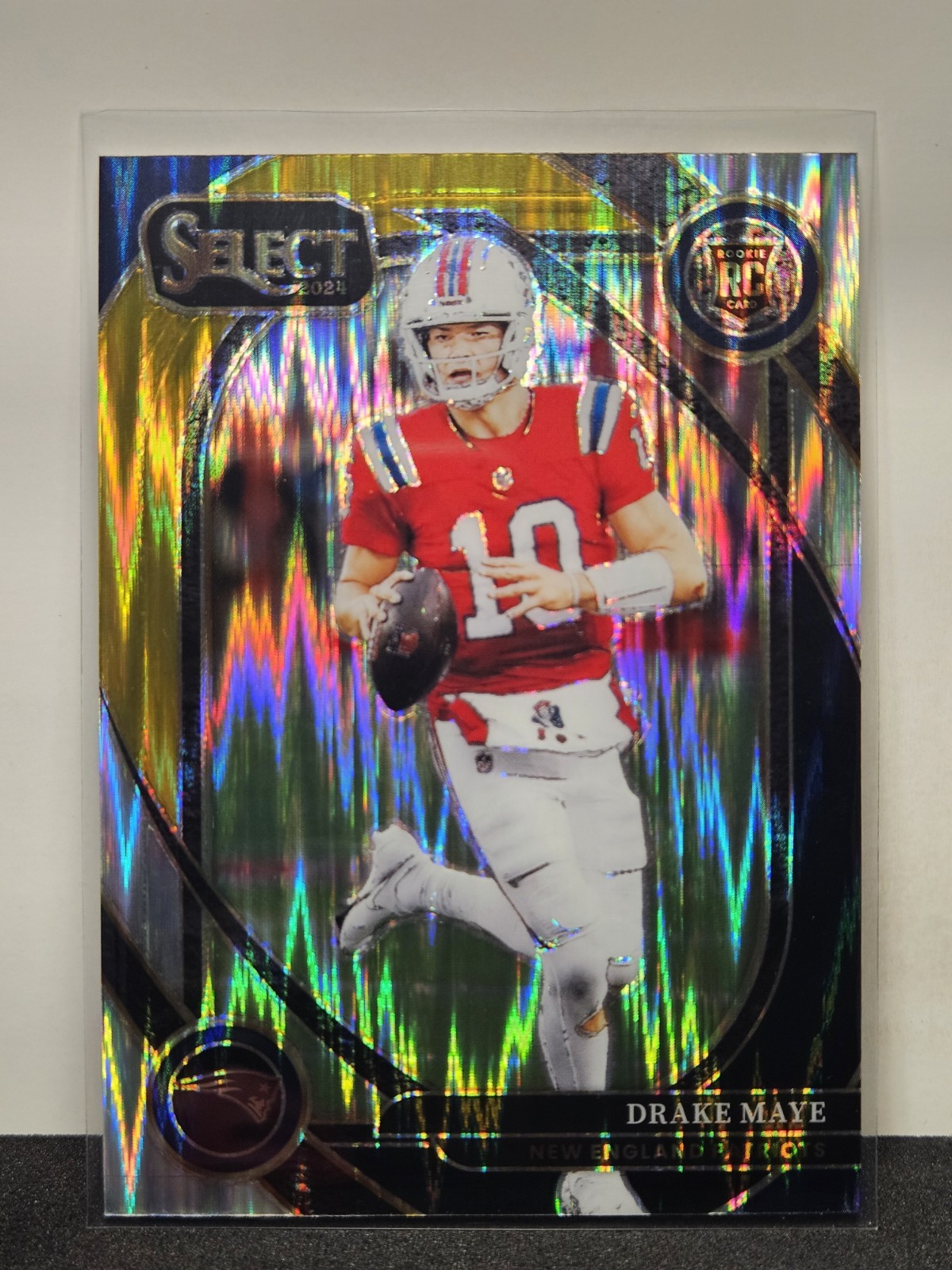 2024 Panini Select- Drake Maye #218 Club Level Black Gold Shock RC