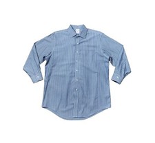 Brooks Brothers 1818 Blue White Bengal Stripe Supima Cotton Dress Shirt 16-32