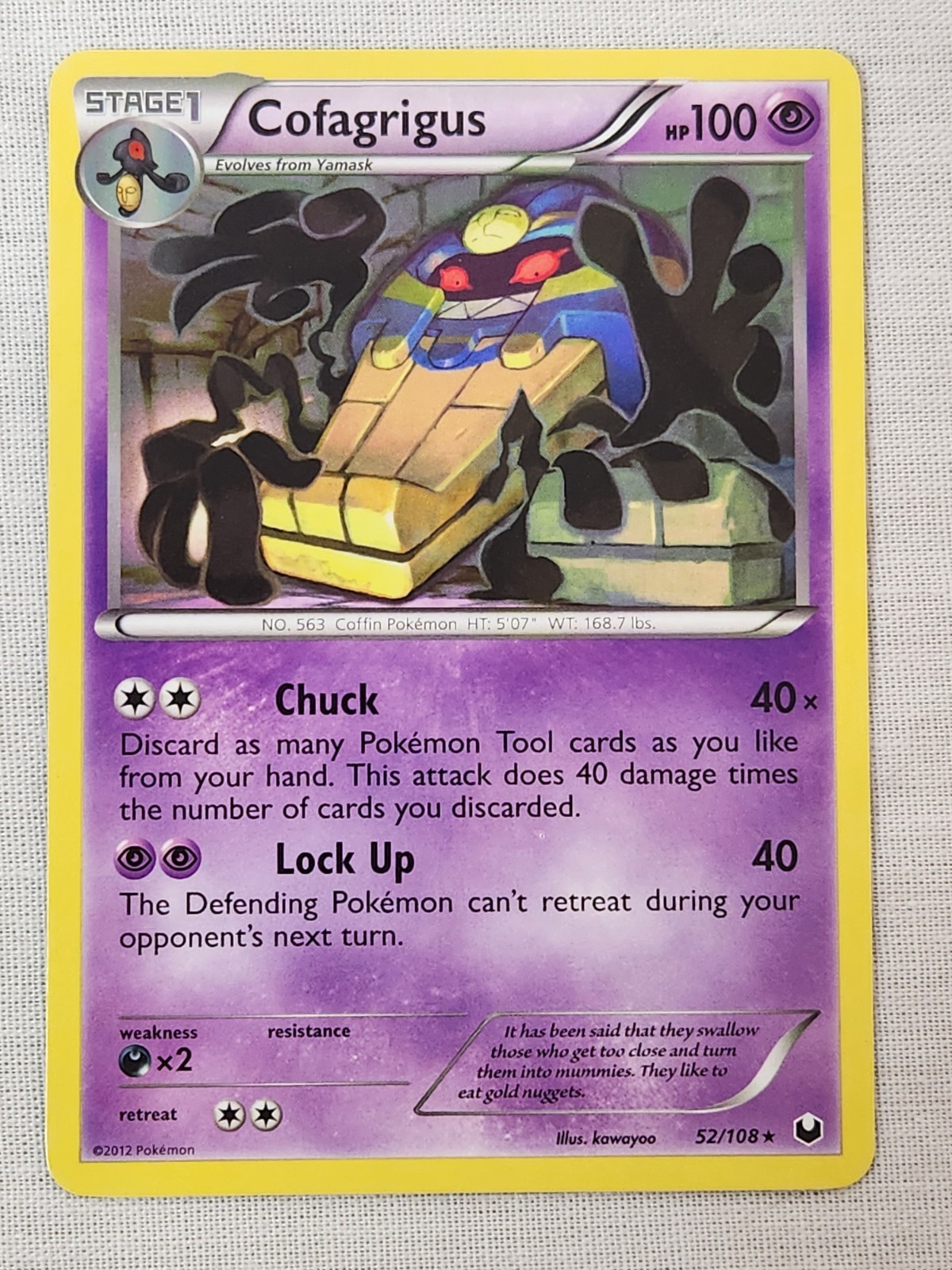 NM Cofagrigus - Normal 52/108 Dark Explorers Pokemon TCG