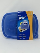 Ziploc Smart Snap Divided Rectangle Meal Prep Containers 2pk NEW