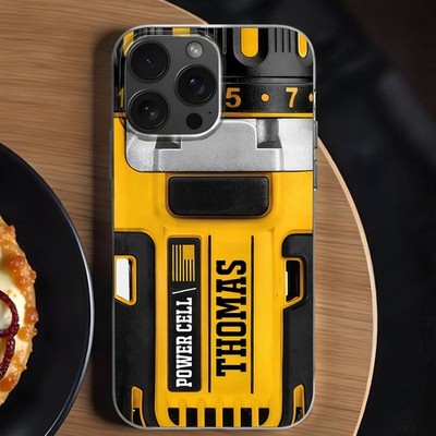 Personalized Power Cell Drill Handyman Tough Phone Case Cover iPhone 17 16 15 14